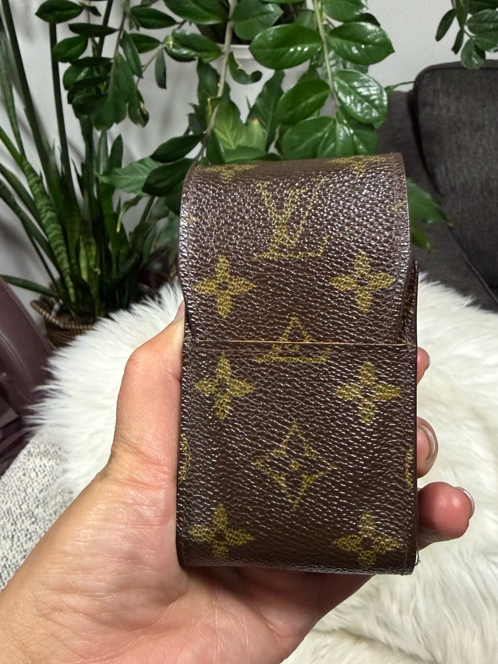 Authentic Louis Vuitton Brown Monogram Case